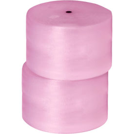 Non Perf. Anti Static Bubble Roll, 24"W x 750'L x 3/16" Bubble, Pink, 2/Pack