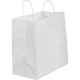 Paper Shopping Bags, 13"W x 7"D x 13"H, White, 250/Pack