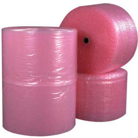 Perforated Anti Static Bubble Roll, 12"W x 750'L x 3/16" Bubble, Pink, 4/Pk