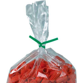 Plastic Twist Ties, 9"L x 5/32"W, Green, 2000/Pack