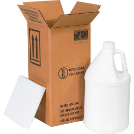 One 1 Gal. Plastic Jug Haz Mat Shipper Kit, 6"L x 6"W x 12-3/4"H