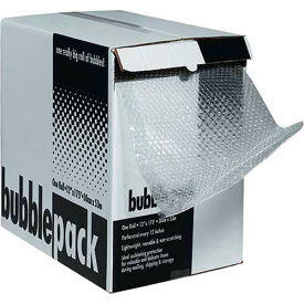 Perforated Bubble Roll W/Dispenser, 12"W x 175'L x 3/16" Bubble, Clear