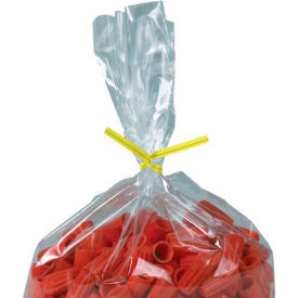 Plastic Twist Ties, 4"L x 5/32"W, Yellow, 2000/Pack
