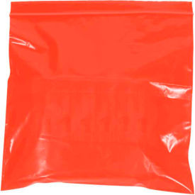 Reclosable Poly Bags, 9"W x 12"L, 2 Mil, Red, 1000/Pack