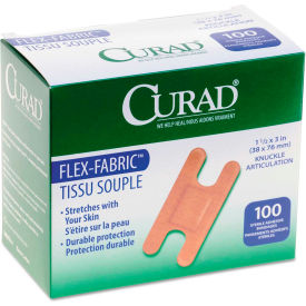 Flex Fabric Bandages, Knuckle, 3"L x 1-1/2"W, 100/Box
