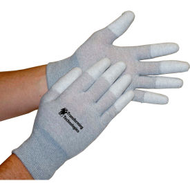 ESD Inspection Gloves, Finger Tip Coated, X-Large, 12 Pairs