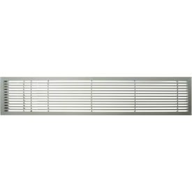 6" x 36" Solid Alum Fixed Bar Supply/Return Air Vent Grille, Brushed Satin w/Left Door