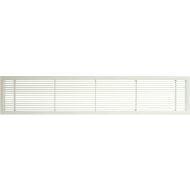 6" x 24" Solid Aluminum Fixed Bar Supply/Return Air Vent Grille, White-Matte