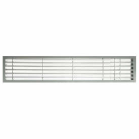 6" x 36" Solid Alum Fixed Bar Supply/Return Air Vent Grille, Brushed Satin w/Door
