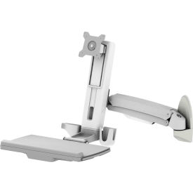 Wall Mounted Pivoting Workstation with Full Size Keyboard Tray