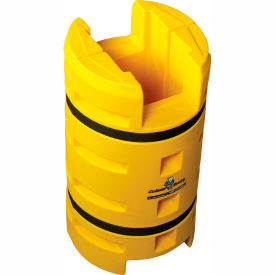 Column Protector, 8"x 8" Square Opening with FE Cutout, 24" O.D. x 42"H Yellow