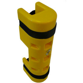 Rack Protector with Cutout, 3" x 3" Opening, 18"H, Yellow