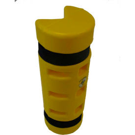Rack Protector, Rack End Mounting, 3" x 3" Opening, 18"H, Yellow