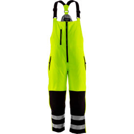 HiVis Insulated Softshell High Bib, Black/Lime, -10°F Comfort Rating, XL