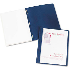 Durable Clear-Front Report Cover, Tang Clip, LTR, 1/2" Cap, Clear/Blue, 25/Box