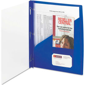 Clear Front Poly Report Cover With Tang Fasteners, 8-1/2 x 11, Blue, 5/Pack