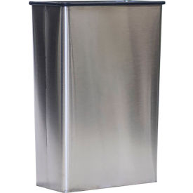 22 Gallon Stainless Steel Wall Hugger Wastebasket Without Plastic Swing Top