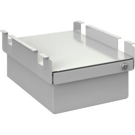 Stacking Drawer with Lock, 12"W x 18"D, 18 Gauge Steel, Gray