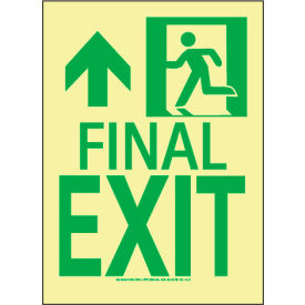 Glow NYC Final Exit Forward/Left Side Sign, 24 Hour Glow, Plastic, 8"W x 11"H