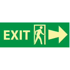 Glow Sign Rigid Plastic - Exit(w/ Door And Right Arrow)