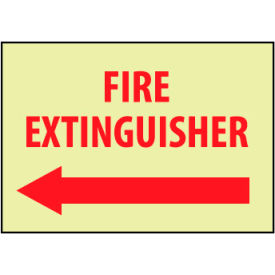 Glow Sign Rigid Plastic - Fire Extinguisher Left Arrow