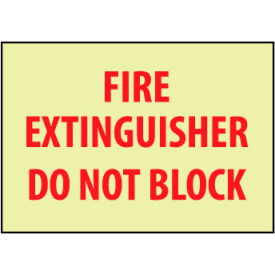 Glow Sign Rigid Plastic - Fire Extinguisher Do Not Block