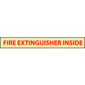 Glow Fire Extinguisher Inside Sign, 6 Hour Glow, Vinyl, 16"W x 2"H