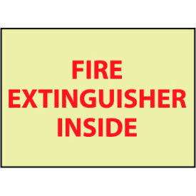 Fire Extinguisher Inside Sign, 6 Hour Glow, Vinyl, 9"W x 6"H