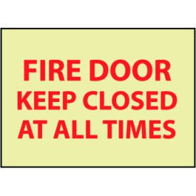 Glow Sign Rigid Plastic - Fire Door Keep Closed