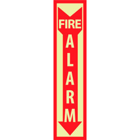 Fire Alarm Sign, 6 Hour Glow, Vinyl, 4"W x 18"H