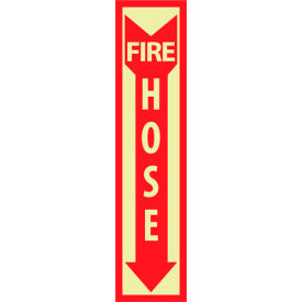 Fire Hose Sign, 6 Hour Glow, Rigid Plastic, 4"W x 18"H