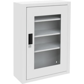 Medicine Cabinet with Plexiglass Door, 18"W x 8"D x 27"H, White