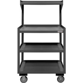 Mobile Shop Desk, 4 Shelves, 24"W x 20"D, Gray