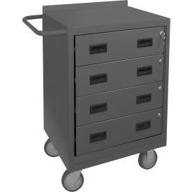 Mobile Drawer Bench, 4 Drawers, 24"W x 18"D x 36-1/2"H, Gray