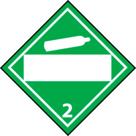 Dot Non Flammable Gas 2 Blank Placard Sign, Pressure Sensitive Vinyl