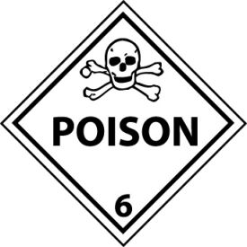 Dot Poison 6 Placard Sign, Pressure Sensitive Vinyl