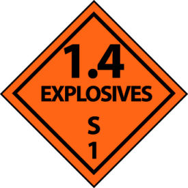 Dot Explosives S1 Placard Sign, Rigid Plastic