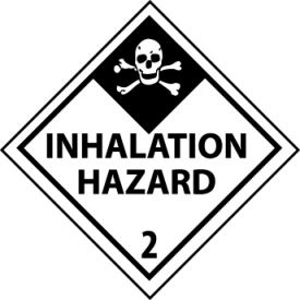 Dot Inhalation Hazard Placard Sign, Rigid Plastic