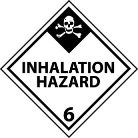 Dot Inhalation Hazard 6 Placard Sign, Rigid Plastic