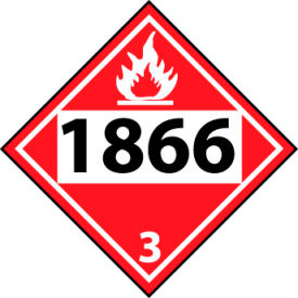 Dot 1866 3 Placard Sign, Rigid Plastic