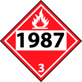 Dot 1987 3 Placard Sign, Pressure Sensitive Vinyl