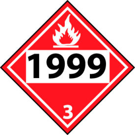 Dot 1999 3 Placard Sign, Rigid Plastic