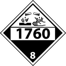Dot 1760 8 Placard Sign, Rigid Plastic