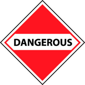 Dot Dangerous 10 Placard Sign, Pressure Sensitive Vinyl