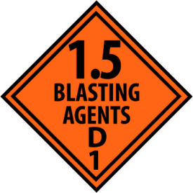 Dot Blasting Agent D1 Placard Sign, Rigid Plastic