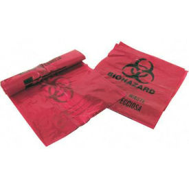 Infectious Waste Disposal Bags, 3 Gallon, 1.25 mil, 14" x 18.5", Red, 200/Box