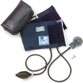 Handheld Aneroid Sphygmomanometer, Large Adult Cuff, Blue