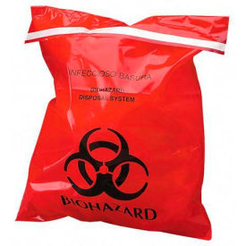 Stick-On Biohazard Waste Bags, 2 mil, 12"W x 14"L, 100/Box