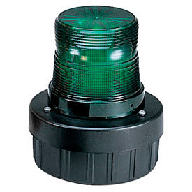 Combination Audible/Visual Signal, Flashing, 120VAC, Green