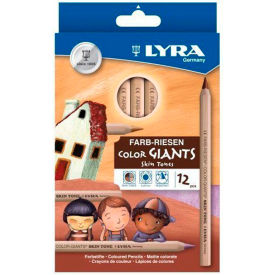 Color Giants Skin Tone Colored Pencils, 6.3 mm Lead Size, Assorted Lead, 12/Set